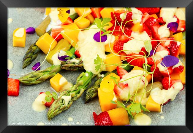 Asparagus salad with fruit. Framed Print by Mykola Lunov Mykola