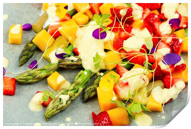 Asparagus salad with fruit. Print by Mykola Lunov Mykola