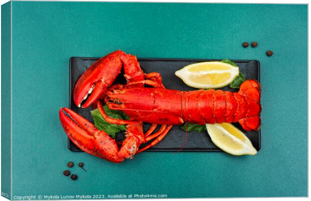 Delicious freshly boiled lobster Canvas Print by Mykola Lunov Mykola