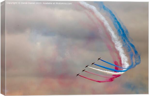 Spectacular Red Arrows Air Display Canvas Print by Derek Daniel