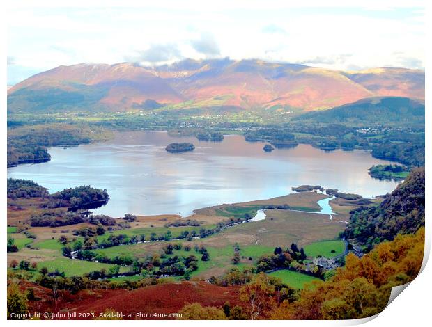 Majestic View of Derwent Water Print by john hill