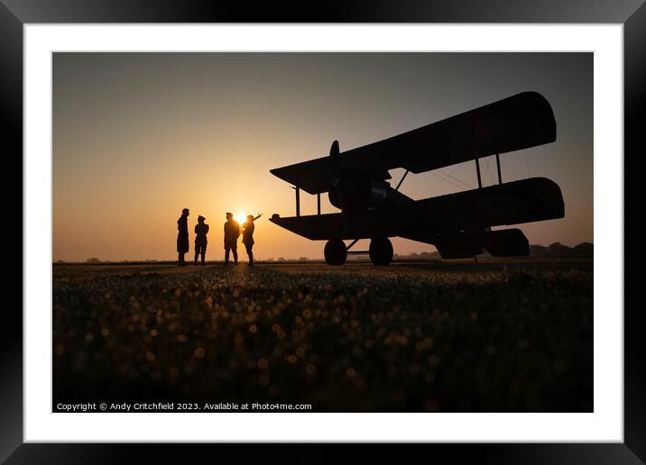 Sopwith Pup Sunrise  Framed Mounted Print by Andy Critchfield