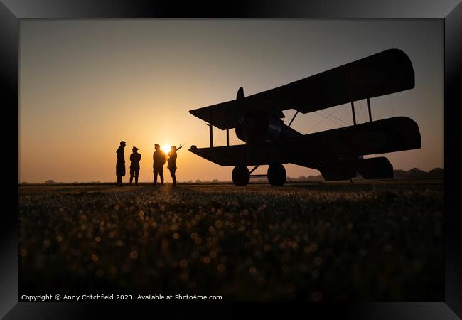 Sopwith Pup Sunrise  Framed Print by Andy Critchfield