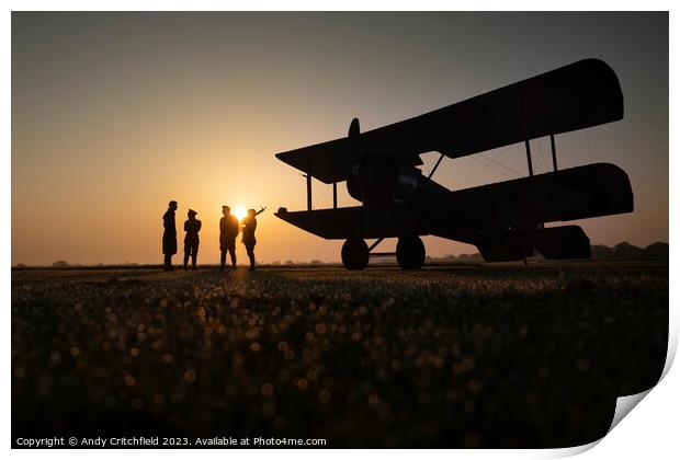 Sopwith Pup Sunrise  Print by Andy Critchfield
