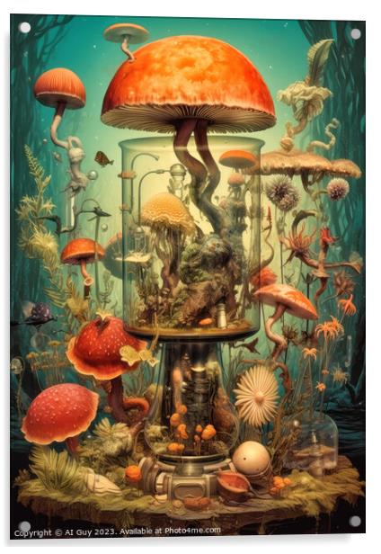 Mushroom Art Acrylic by Craig Doogan Digital Art