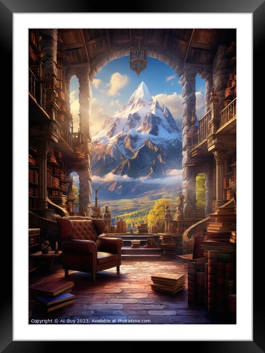 Fantasy Library Painting Framed Mounted Print by Craig Doogan Digital Art