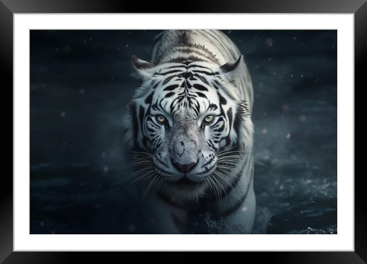 The White Tiger Framed Mounted Print by Picture Wizard