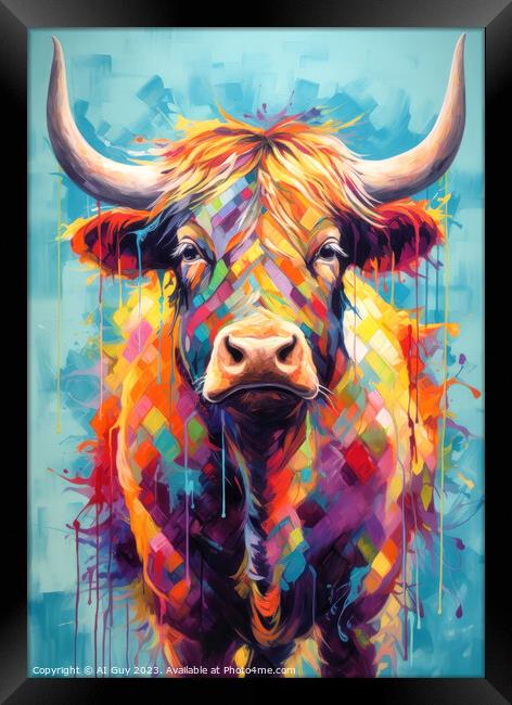 Highland Cow Digital Painting Framed Print by Craig Doogan Digital Art
