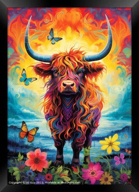 Highland Cow Digital Painting Framed Print by Craig Doogan Digital Art