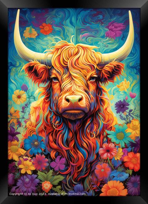 Highland Cow Digital Painting Framed Print by Craig Doogan Digital Art