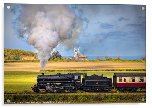 The North Norfolk Railway Acrylic by Viv Thompson