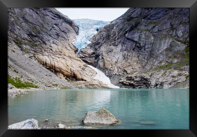 Briksdal Glacier Jostedalsbreen Norway Framed Print by Pearl Bucknall