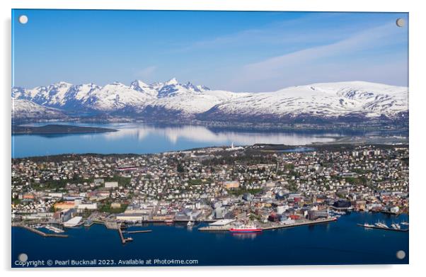 Tromso Cityscape Norway Acrylic by Pearl Bucknall