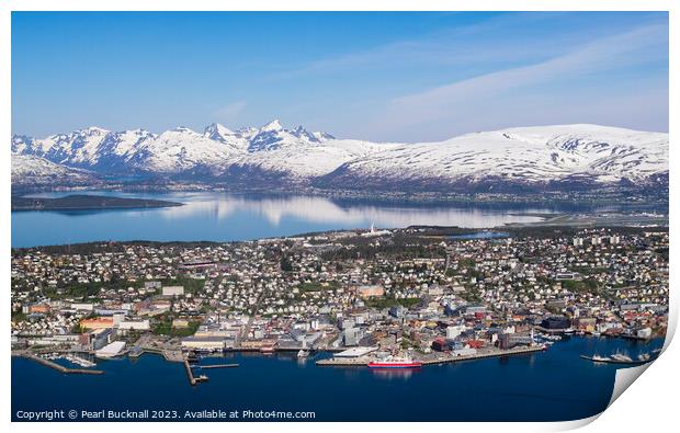 Tromso Cityscape Norway Print by Pearl Bucknall