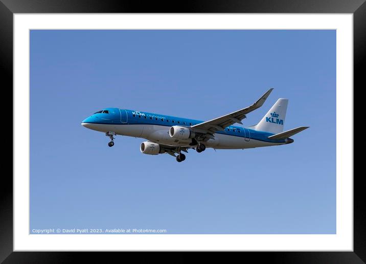 KLM Embraer ERJ-175STD Framed Mounted Print by David Pyatt