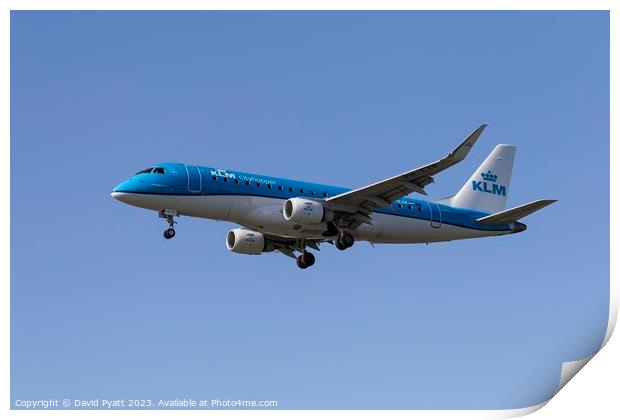 KLM Embraer ERJ-175STD Print by David Pyatt