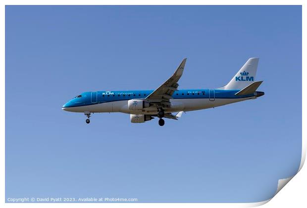 KLM Embraer ERJ-175 Print by David Pyatt