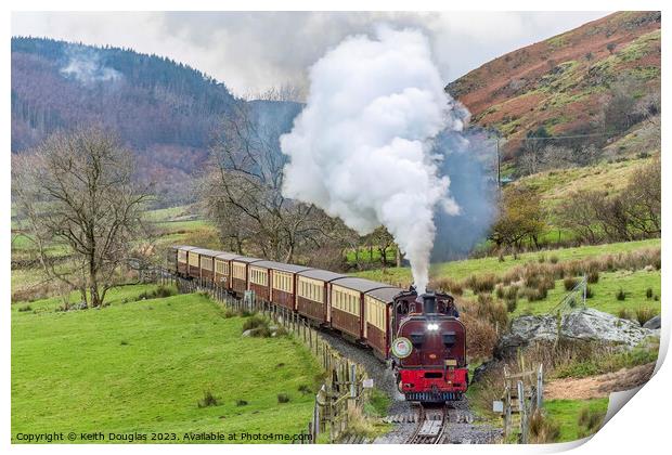 Steam on the Welsh Highland Railway Print by Keith Douglas