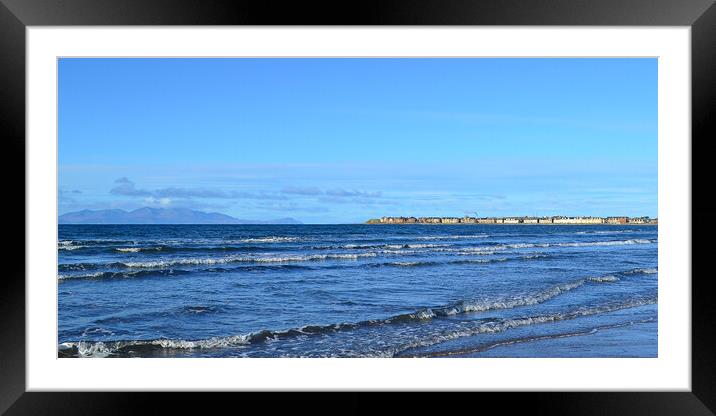 Mountains on Arran, Troon South beach Framed Mounted Print by Allan Durward Photography