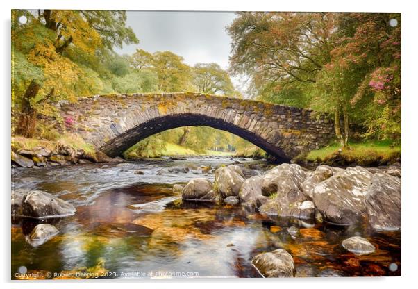 Ivelet Bridge Yorkshire Dales 3 Acrylic by Robert Deering