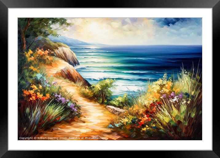 Tropical Cliff Top Path Framed Mounted Print by Robert Deering