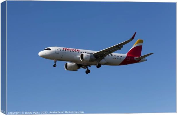 Iberia Airlines Airbus A320-251 Canvas Print by David Pyatt