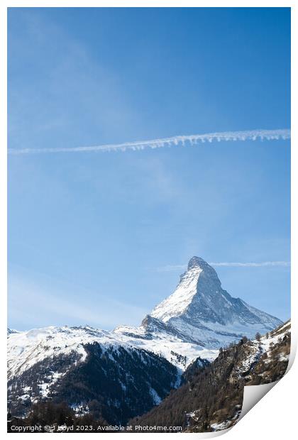 View of the Matterhorn from Zermatt, Switzerland Print by J Lloyd