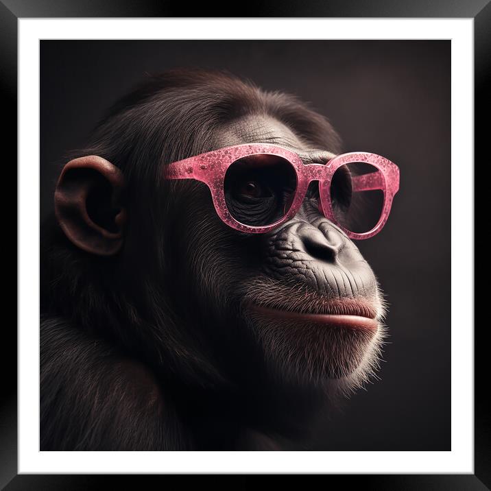 Cool Chimp Framed Mounted Print by Picture Wizard