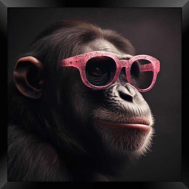 Cool Chimp Framed Print by Picture Wizard