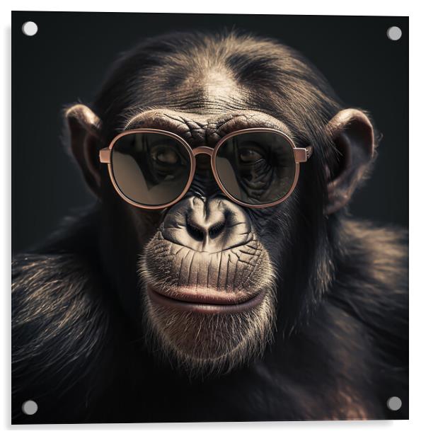 Serious Chimp Acrylic by Picture Wizard