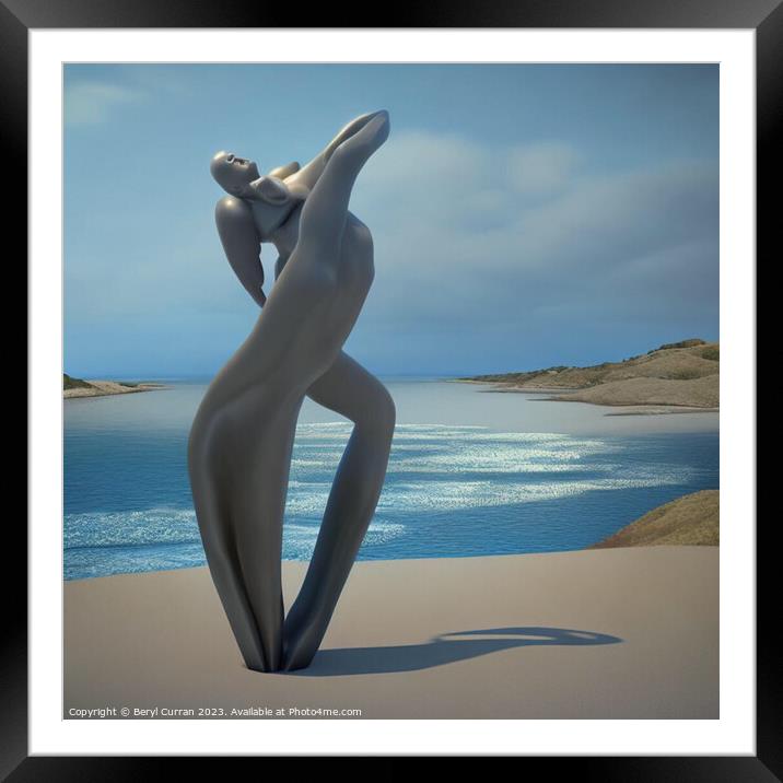 Art On The Beach Framed Mounted Print by Beryl Curran