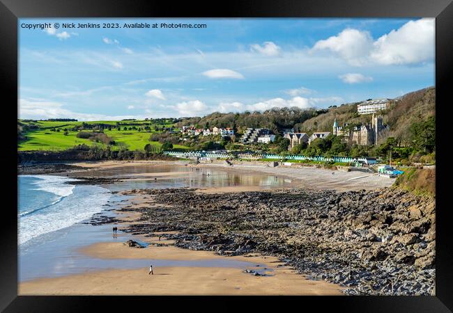 Langland Bay Gower in February Framed Print by Nick Jenkins