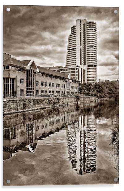 Bridgewater Place and River Aire in Leeds   Acrylic by Darren Galpin