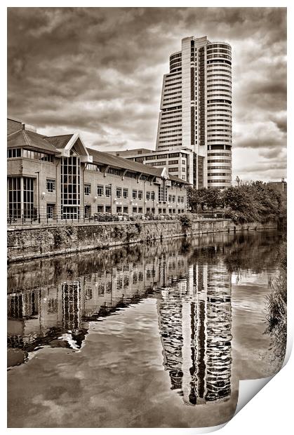 Bridgewater Place and River Aire in Leeds   Print by Darren Galpin