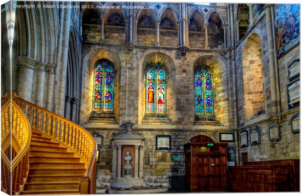 Ripon Cathedral South Transept  Canvas Print by Alison Chambers