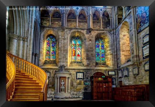 Ripon Cathedral South Transept  Framed Print by Alison Chambers