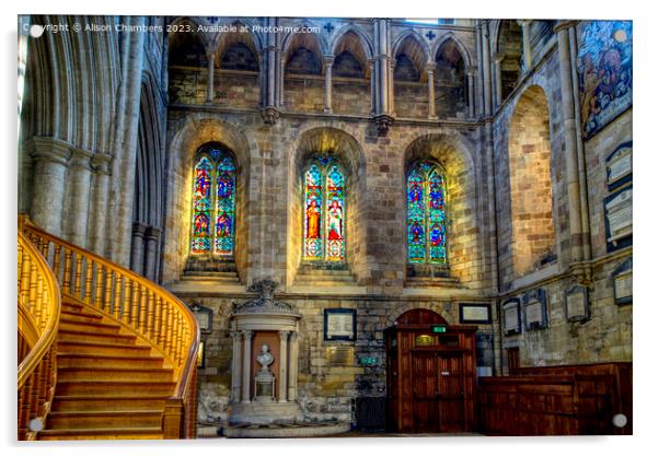 Ripon Cathedral South Transept  Acrylic by Alison Chambers
