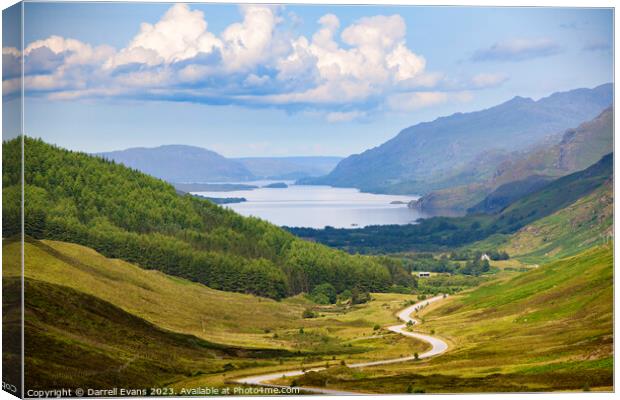 Road to Loch Maree Canvas Print by Darrell Evans