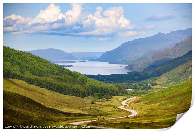 Road to Loch Maree Print by Darrell Evans