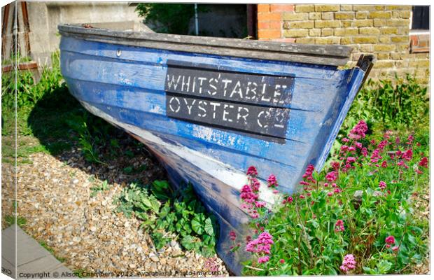 Whitstable Oyster Co Boat Canvas Print by Alison Chambers