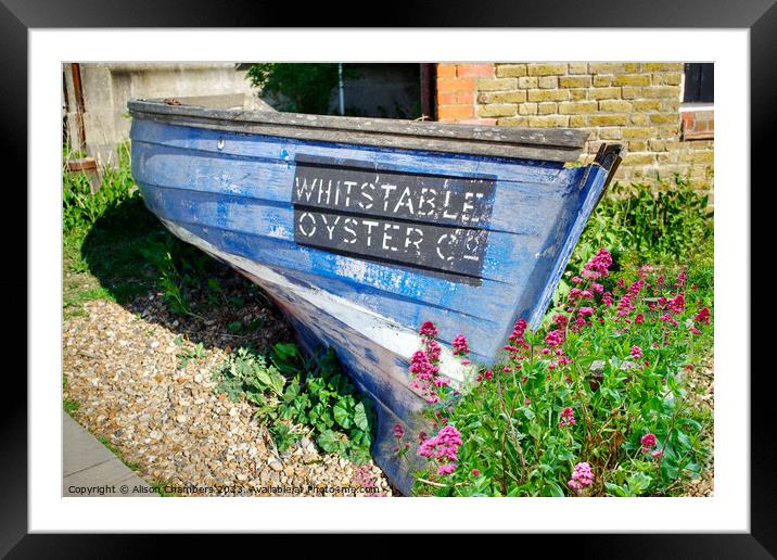 Whitstable Oyster Co Boat Framed Mounted Print by Alison Chambers