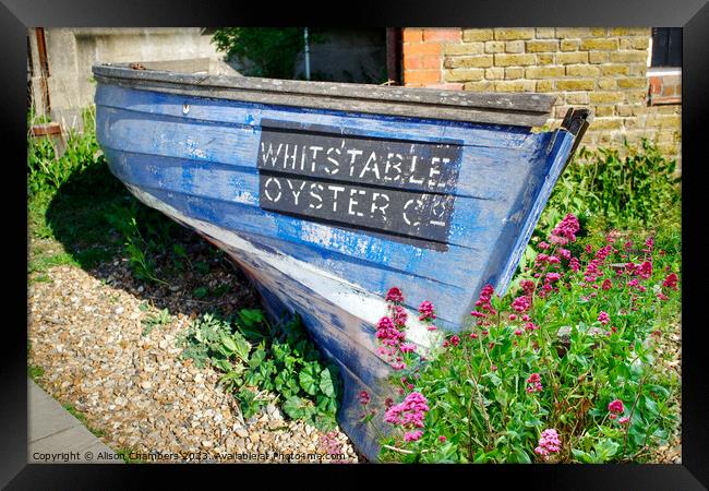 Whitstable Oyster Co Boat Framed Print by Alison Chambers