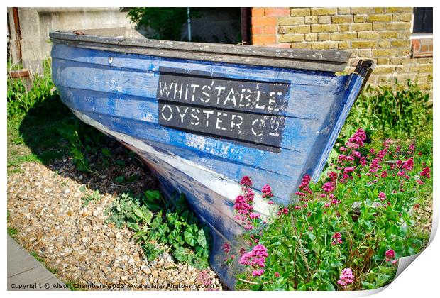 Whitstable Oyster Co Boat Print by Alison Chambers
