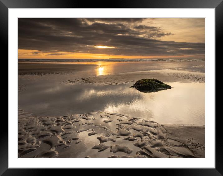 Sunset tidal pools Framed Mounted Print by Tony Twyman