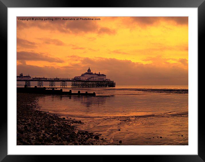 Yellow sky pier. Framed Mounted Print by camera man