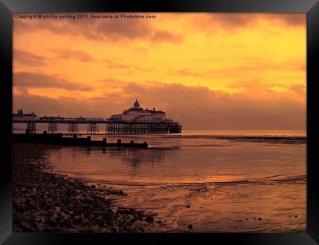 Yellow sky pier. Framed Print by camera man