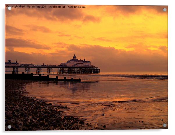 Yellow sky pier. Acrylic by camera man