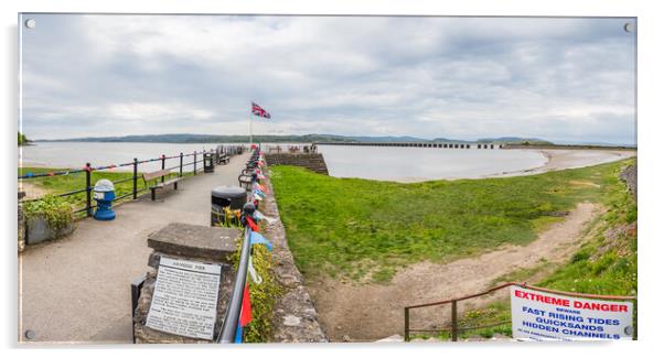 Arnside pier panorama Acrylic by Jason Wells