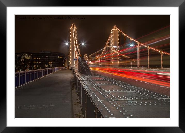 Chelsea bridge at night  Framed Mounted Print by mike cooper