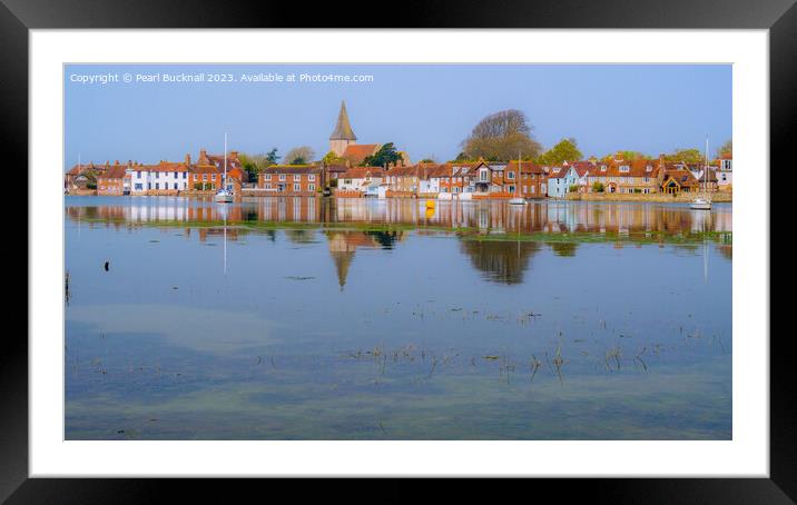 Bosham Reflections in Chichester Harbour Pano Framed Mounted Print by Pearl Bucknall